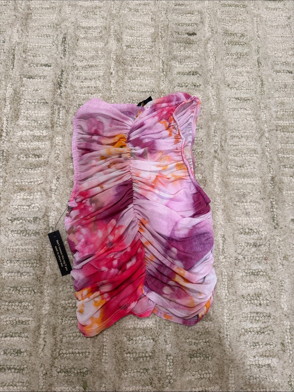 Pink Multi Ruched Strapless Women's Top - AFRM